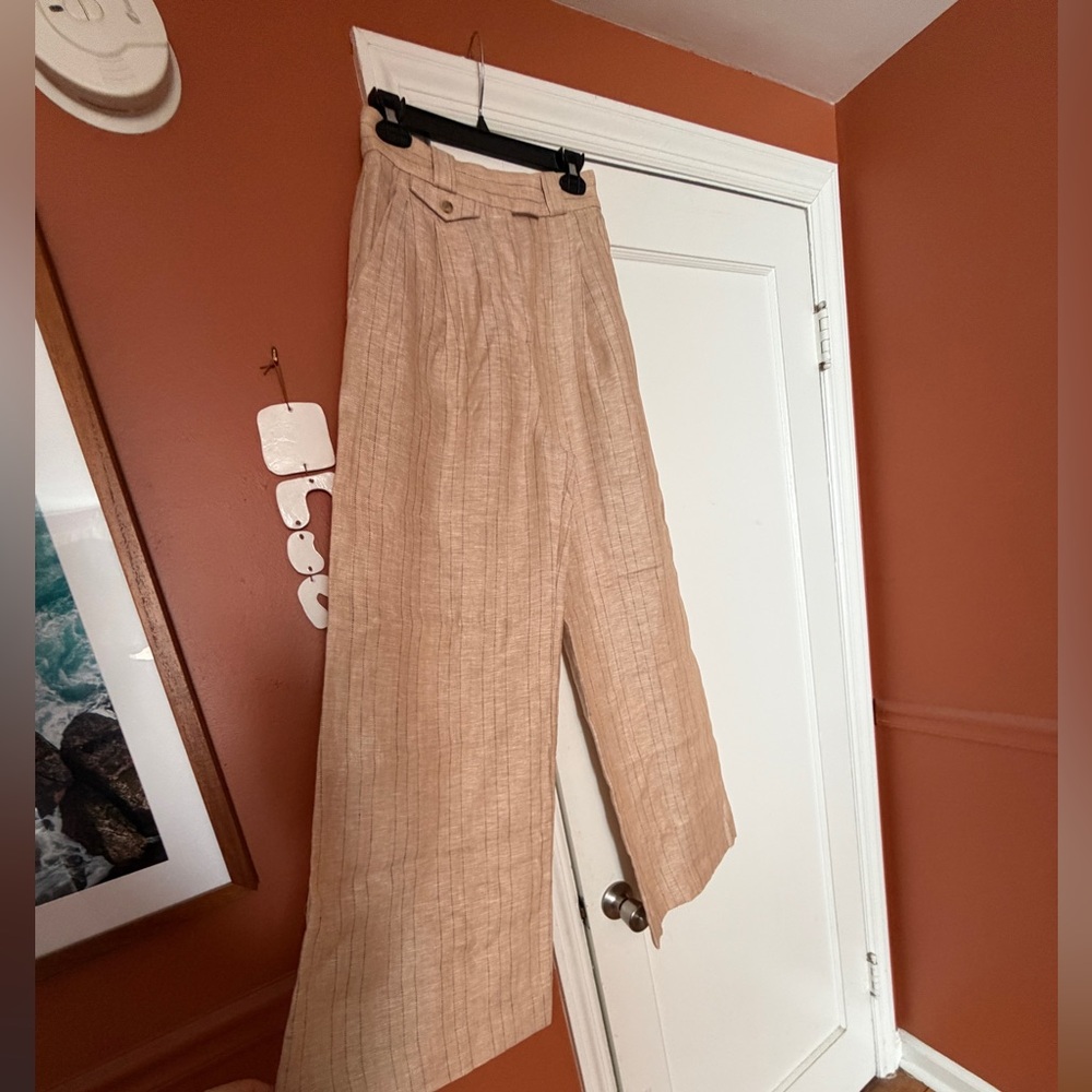 Shona Joy Linen Wide-Leg Pant - Picture 2 of 16